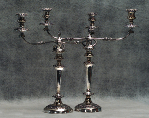 Both candelabra rebuilt and ready to be used Sheffield Candelabra