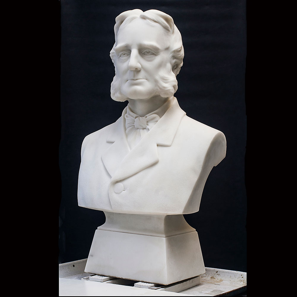 Marble Bust of President Ezekiel Gilman Robinson after treatment. Marble Bust of President Ezekiel Gilman Robinson after treatment.